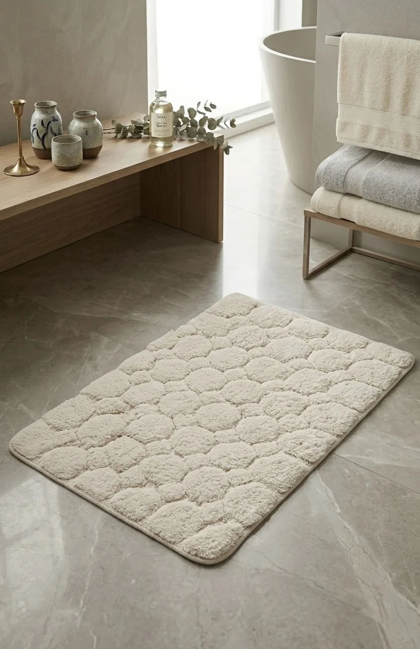 GOTS organic cotton bath mat