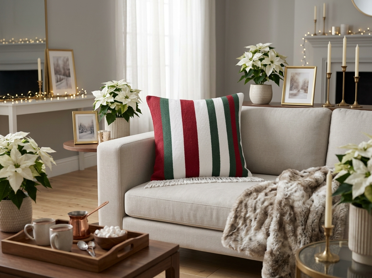 AH-XM-001 Christmas Stripe Square Cushion