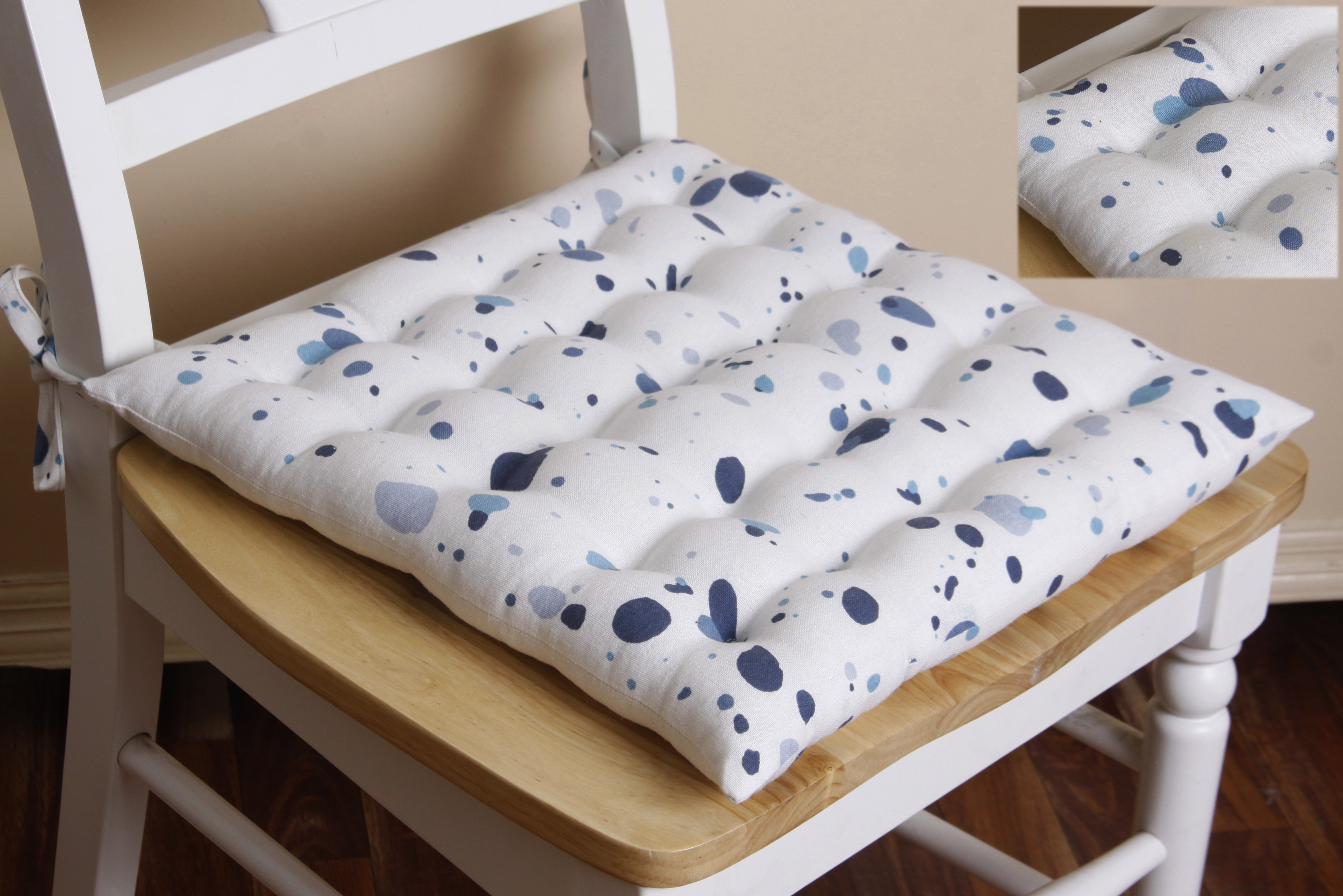 AH-KD-CP-003 Indigo Terrazzo Scatter Print Chair Pad