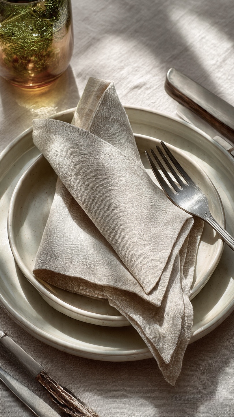AH-KD-NP-003 Natural Linen Napkin Casual Fine Dining