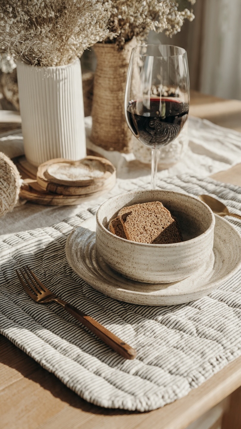 AH-KD-PM-005 Grey Fine Stripe Quilted Placemat