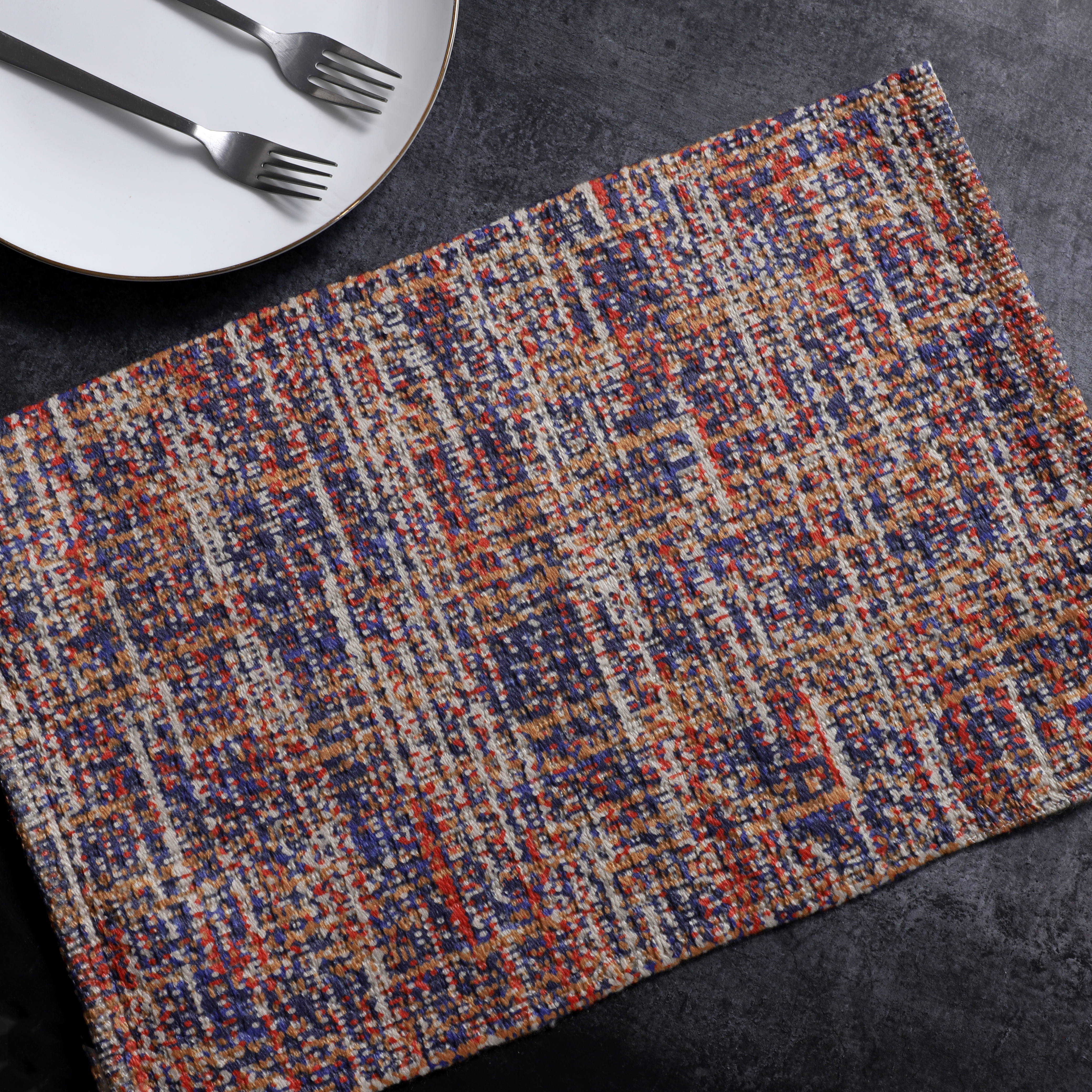 AH-KD-PM-018 Confetti Tweed Multi Colour Woven Placemat