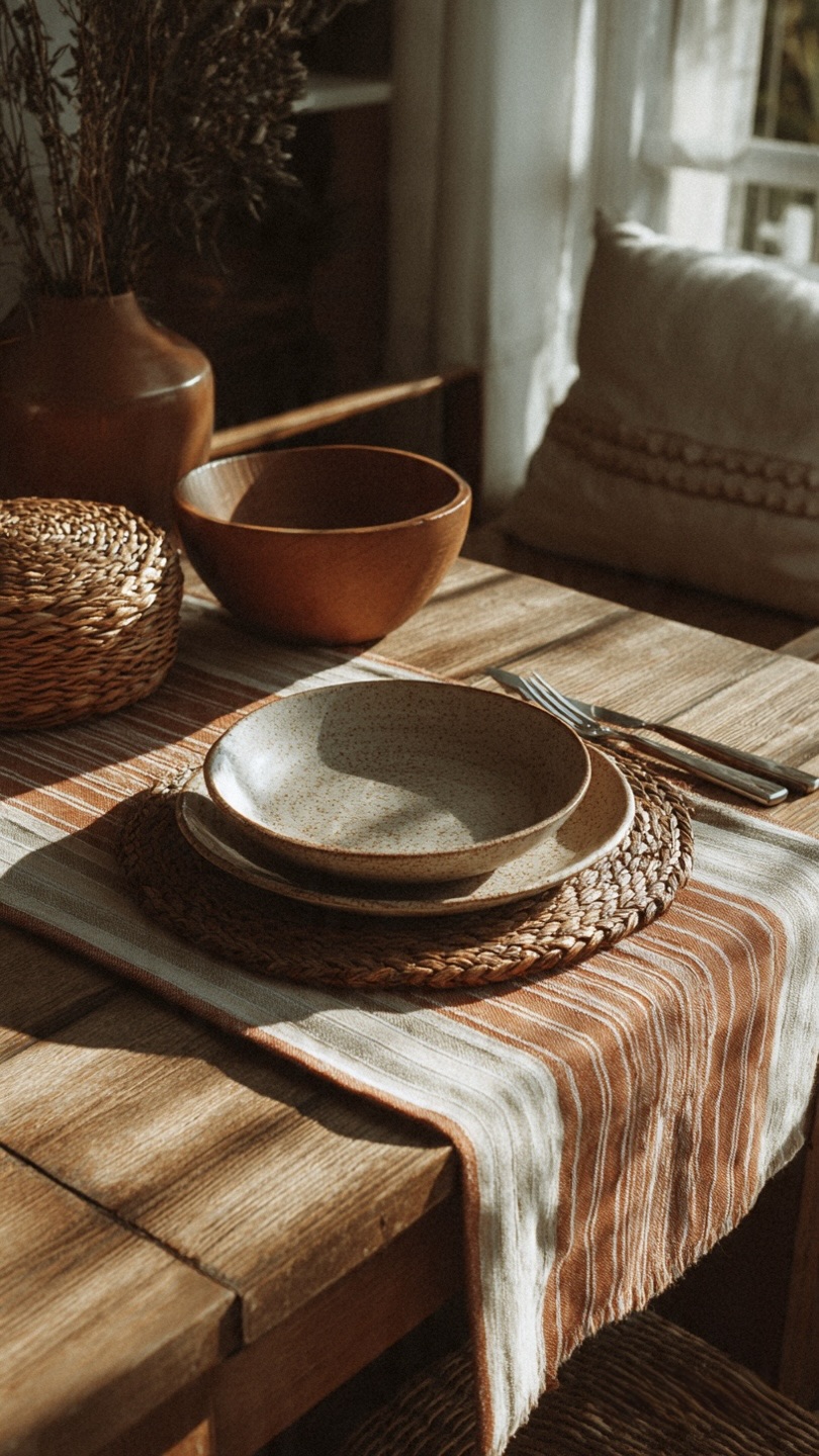 AH-KD-TR-002 Terracotta Thin Multi-Stripe Runner